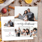 Carte Postale Script élégant 4 Photo Collage Noël