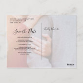 Carte Postale Script élégant Chic Enregistrer le Mariage de date (Dos)