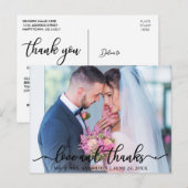 Carte Postale Script Élégant d'Amour et de Remerciement Photo de (Devant / Derrière)