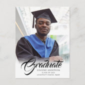 Carte Postale Script élégant | Faire-part photo moderne Grad (Devant)