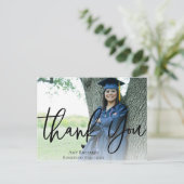 Carte Postale Script élégant | Graduation Merci photo (Debout devant)