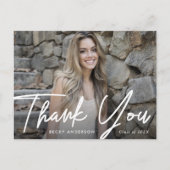 Carte Postale script élégant merci diplôme (Devant)