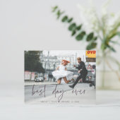 Carte Postale Script élégant | Merci photo Mariage (Debout devant)