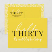 Carte Postale Script et géométrique 30e anniversaire (Devant / Derrière)