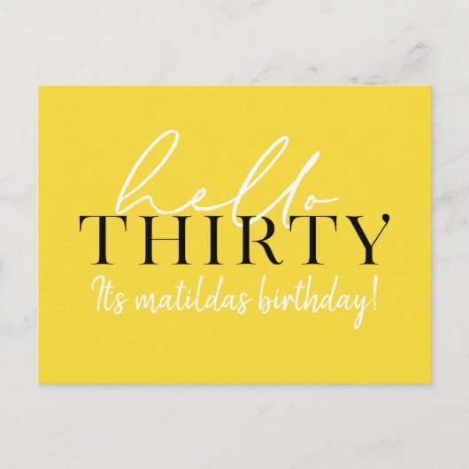 Carte Postale Script et géométrique 30e anniversaire (Devant)