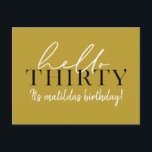 Carte Postale Script et géométrique 30e anniversaire<br><div class="desc">Écriture moderne & invitation géométrique de trentième anniversaire. Motif de arrière géométrique moderne. Partie d'une collection. La couleur peut être changée.</div>