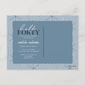 Carte Postale Script et géométrique 40e anniversaire (Dos)