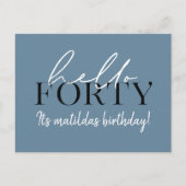 Carte Postale Script et géométrique 40e anniversaire (Devant)