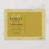 Carte Postale Script et géométrique 40e anniversaire (Dos)