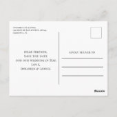 Carte Postale Script Floral Photo Wedding Enregistrer la date (Dos)