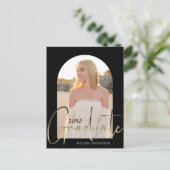 Carte Postale Script Gold Arc noir Arc deux photo Vellum (Debout devant)