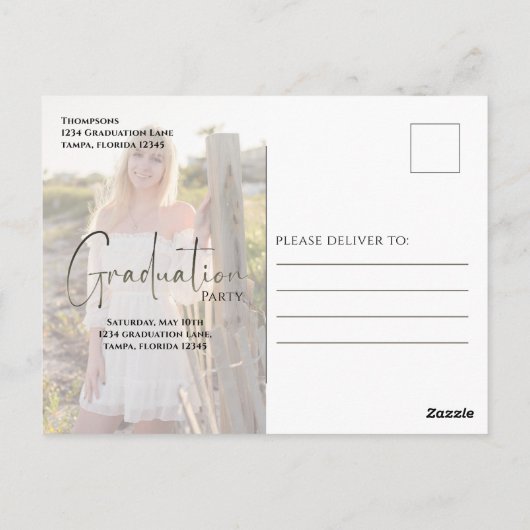 Carte Postale Script Gold Arc noir Arc deux photo Vellum (Dos)