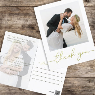 Carte Postale Script Gold Calligraphie moderne Simple Deux photo