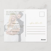 Carte Postale Script Gold Calligraphie moderne Simple Deux photo (Dos)