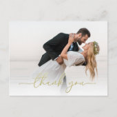 Carte Postale Script Gold Calligraphie moderne Simple Deux photo (Devant)