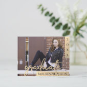 Carte Postale Script Gold | Elegant Graduation Photo (Debout devant)