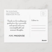 Carte Postale Script Gold | Elegant Graduation Photo (Dos)