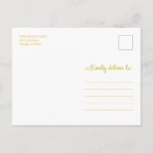 Carte Postale Script Gold Foil Photo Snowflon Noël (Dos)