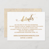 Carte Postale Script Gold Hearts, Diamonds Détails sur le blanc (Devant / Derrière)