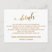 Carte Postale Script Gold Hearts, Diamonds Détails sur le blanc (Devant)