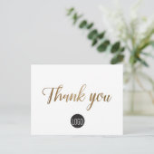 Carte Postale Script Gold Merci (Debout devant)