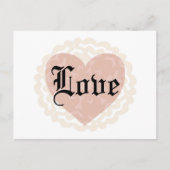Carte Postale Script gothique amour avec coeur (Devant)