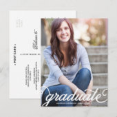 CARTE POSTALE SCRIPT GRAS 2 | INVITATION À LA DIPLÔME (Devant / Derrière)