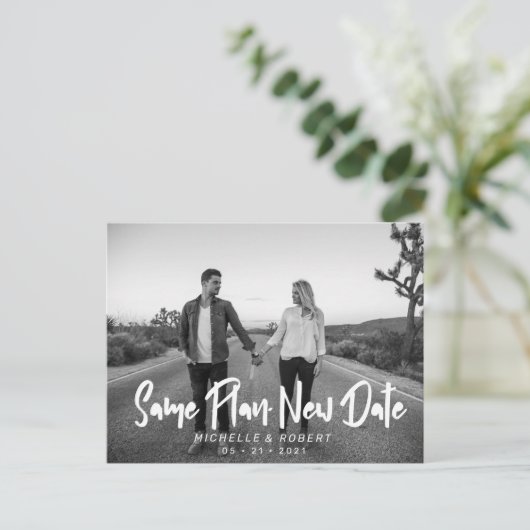 Carte Postale Script Gras Moderne Photo Modifier La Date (Debout devant)