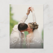 Carte Postale Script Heart Merci 2 Mariage photo Merci (Devant)