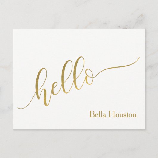 Carte Postale Script "Hello" personnalisé (Devant)
