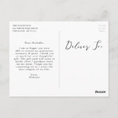 Carte Postale Script Important Photo Remerciement de Diplômé (Dos)