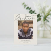 Carte Postale Script informel Moderne 1-Photo Graduation (Debout devant)