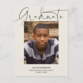 Carte Postale Script informel Moderne 1-Photo Graduation (Devant)