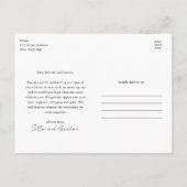 Carte Postale Script Love and Thanks 3 Mariage photo Merci (Dos)