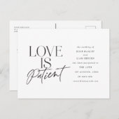 Carte Postale Script Love Mariage reporté Modifier la date (Devant / Derrière)