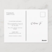 Carte Postale Script Love Mariage reporté Modifier la date (Dos)