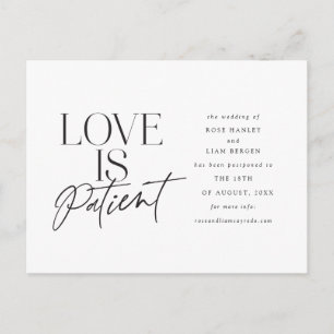 Carte Postale Script Love Mariage reporté Modifier la date