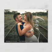Carte Postale Script Love Photo Mariage (Devant)