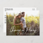 Carte Postale Script manuscrit Changement de plan Photo (Devant / Derrière)