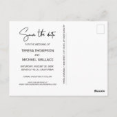 Carte Postale Script manuscrit Enregistrer la date Photo moderne (Dos)
