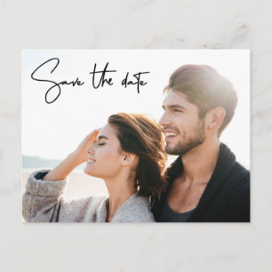 Carte Postale Script manuscrit Enregistrer la date Photo moderne