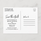 Carte Postale Script manuscrit Enregistrer la photo Date Couple (Dos)