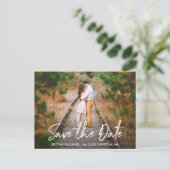 Carte Postale Script manuscrit Enregistrer la photo Date Couple (Debout devant)
