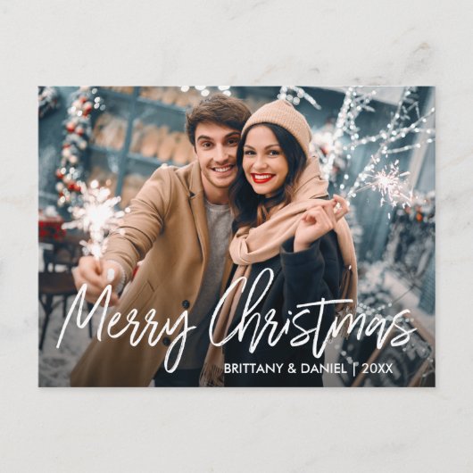 Carte Postale Script manuscrit Joyeux Noël Photo (Devant)