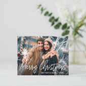 Carte Postale Script manuscrit Joyeux Noël Photo (Debout devant)