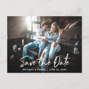 Carte Postale Script manuscrit tendance Enregistrer la photo de