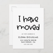 Carte Postale Script mignon que j'ai déplacé faire-part (Devant / Derrière)