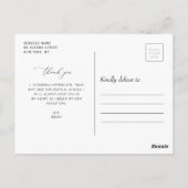 Carte Postale script mince moderne merci diplôme (Dos)