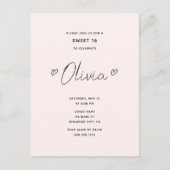 Carte Postale Script minimal Coeur rose doux 16 (Devant)