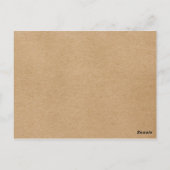 Carte Postale Script minimal Rustic Kraft Enregistrer la date (Dos)
